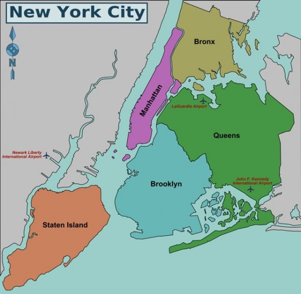 Map of NYC's boroughs