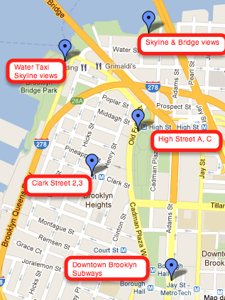 Brooklyn Bridge exit map Brooklyn Bridge exit map