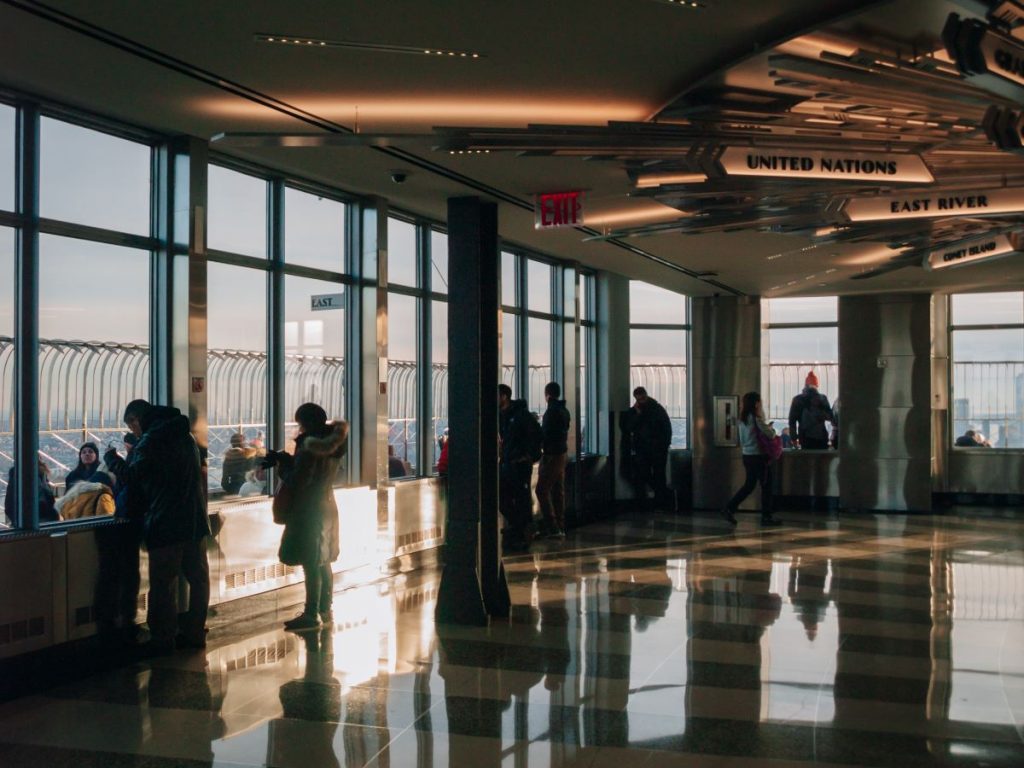 People standing at the top of the Empire