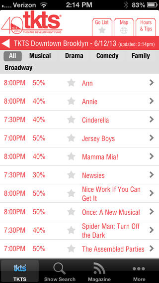 Best apps for NYC TKTS app