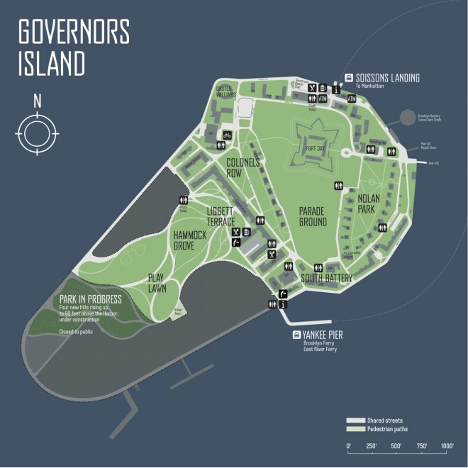 Governors Island map