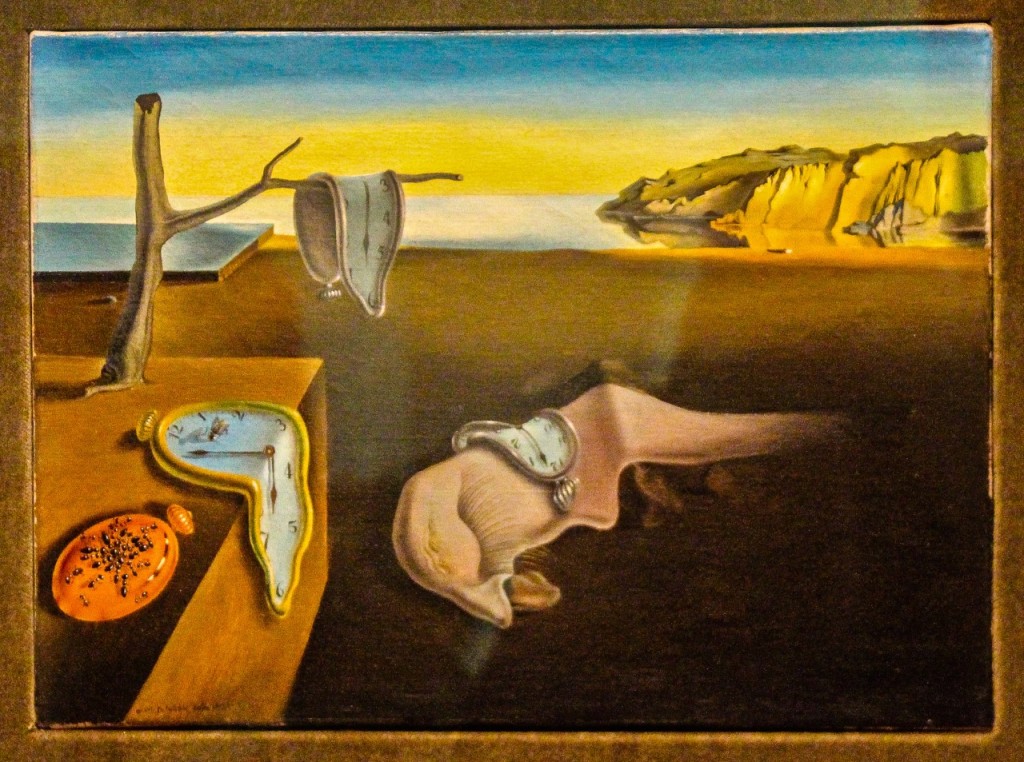 Melting clocks drape over a tree and ledge in Salvador Dalí’s “The Persistence of Memory” at the Museum of Modern Art.