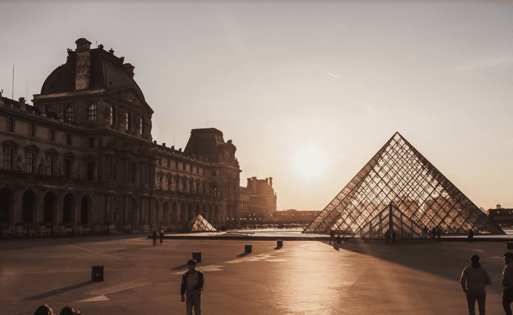 I.M. Pei's glass and steel pyramid, one of the top things to see at the Louvre.