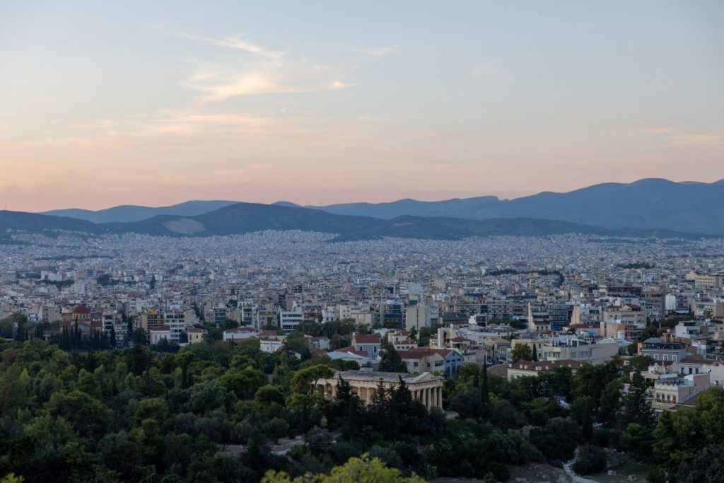 A panoramic view of the city of Athens