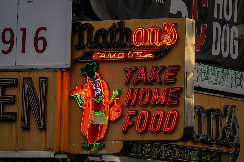 sign advertising food