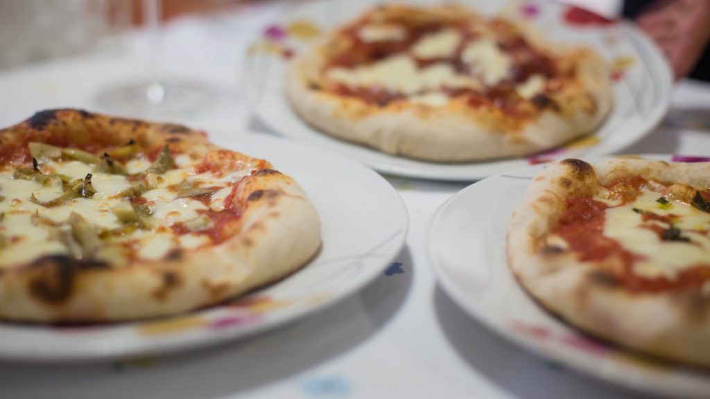 pizzas on a plate