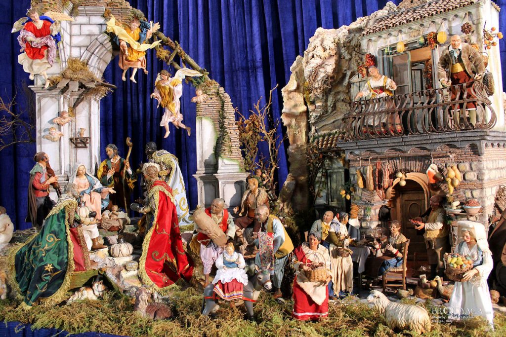 Italian nativity scenes known as presepi or presepe in Naples, Italy