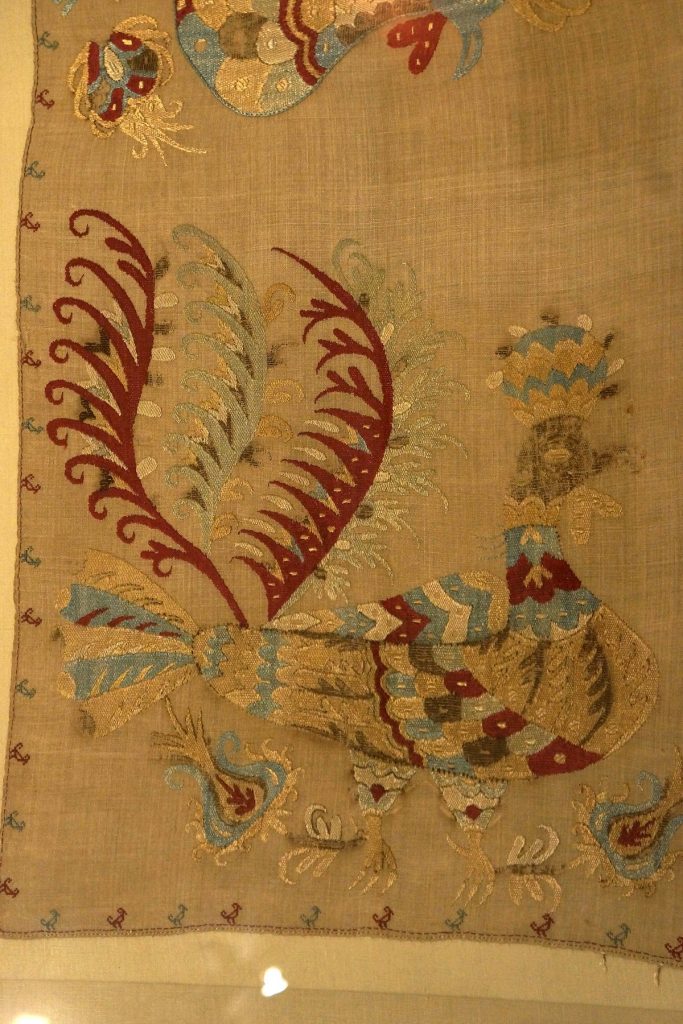 textile with bird pattern