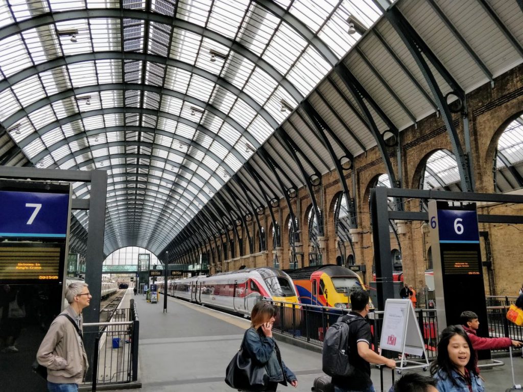 people walking inside a train station