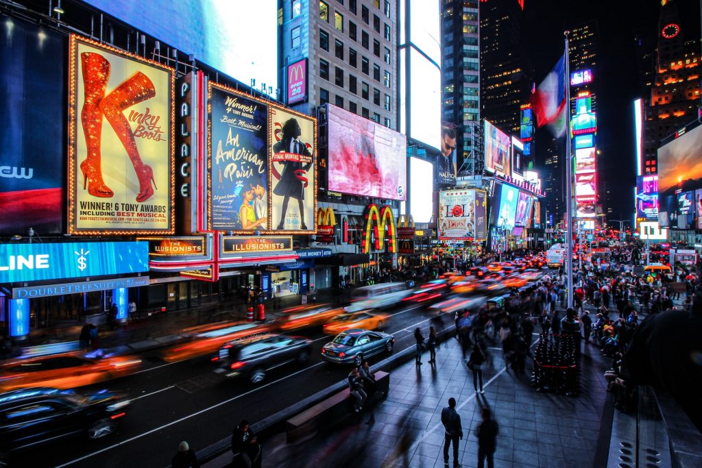 Broadway events in New York by night