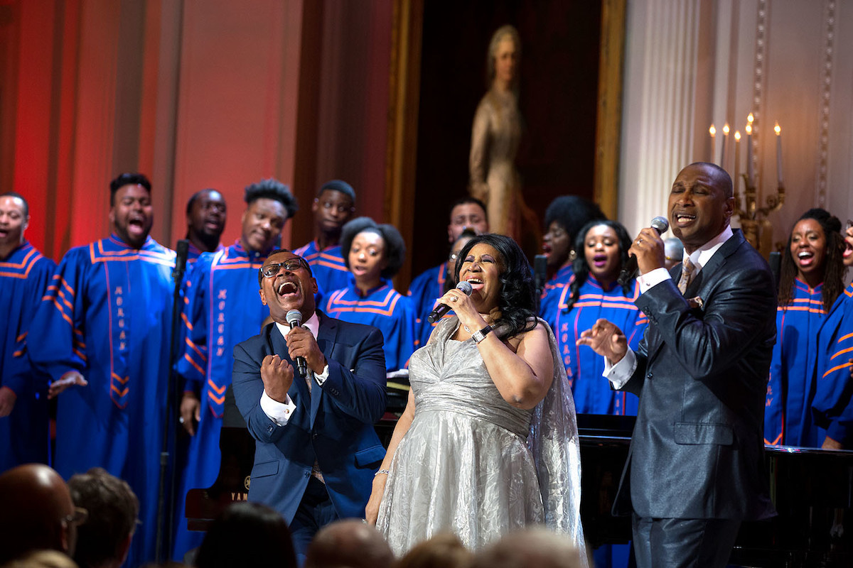 Aretha Franklin performing gospel music