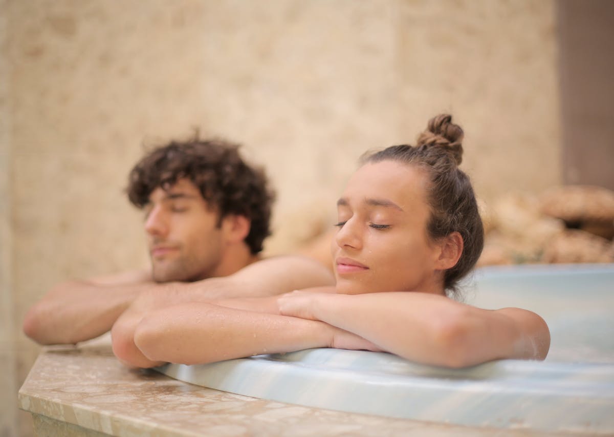 Couple enjoying a spa day in some of the best hotels in Naples, Italy