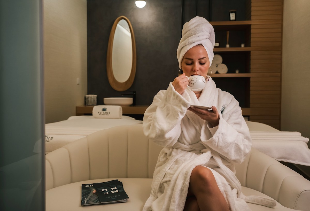Woman having a spa day in one of the best hotels in Naples, Italy