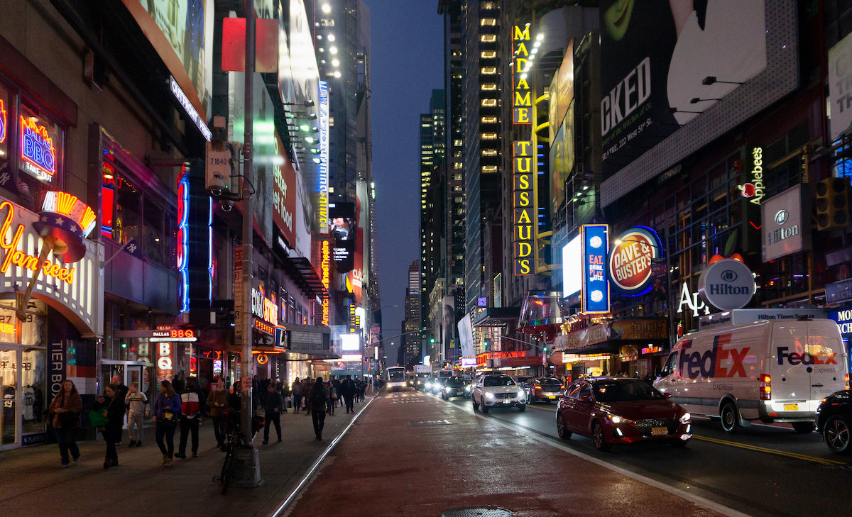 42nd Street during night