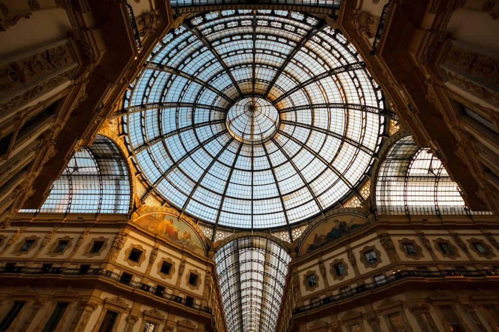 large glass dome with ornate touches