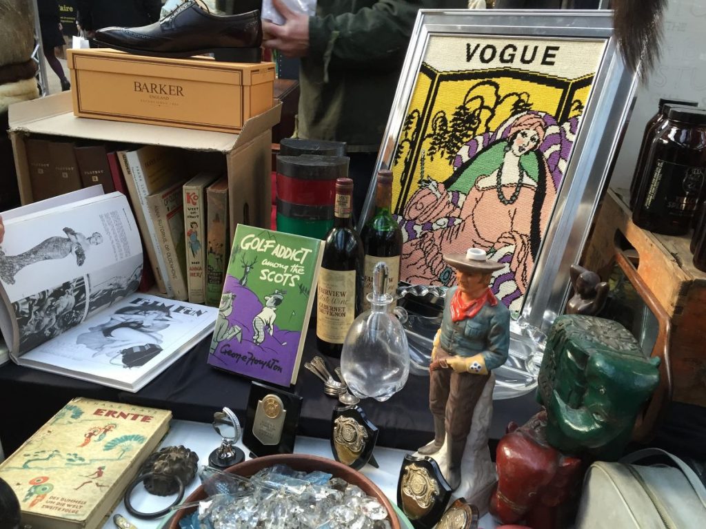 Vintage collectibles found at an antiques markets in London.
