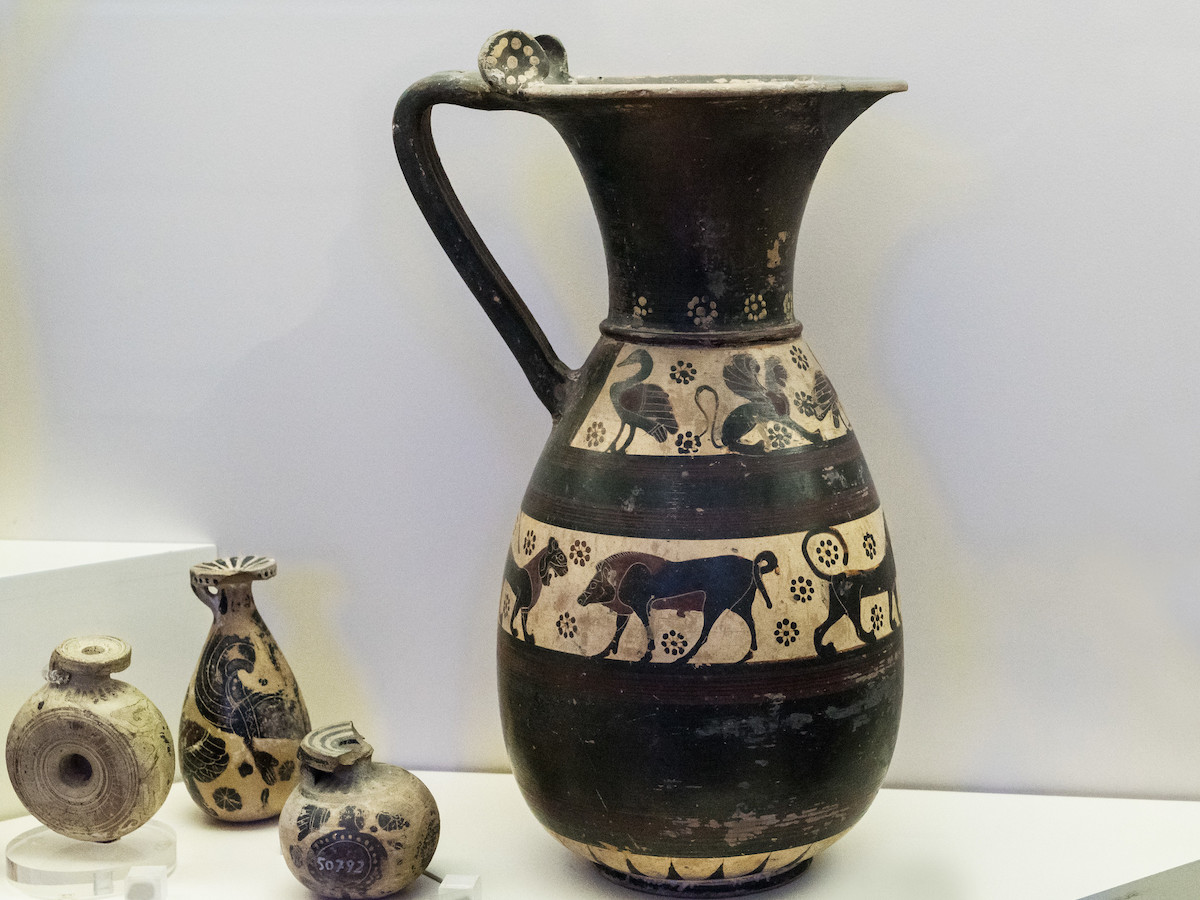 Corinthian Pottery in a museum