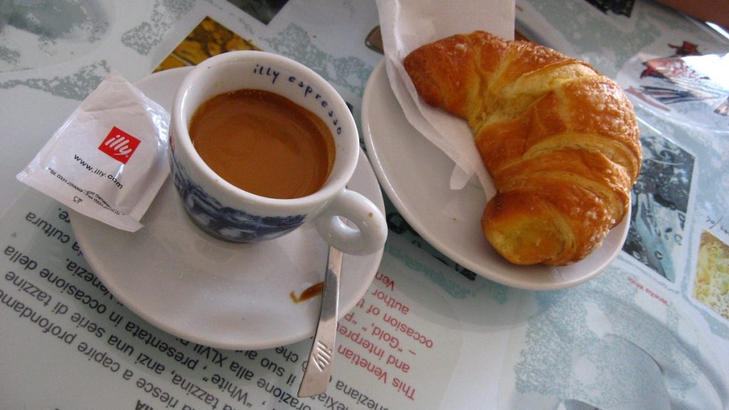 coffee and croissant (cornetto)