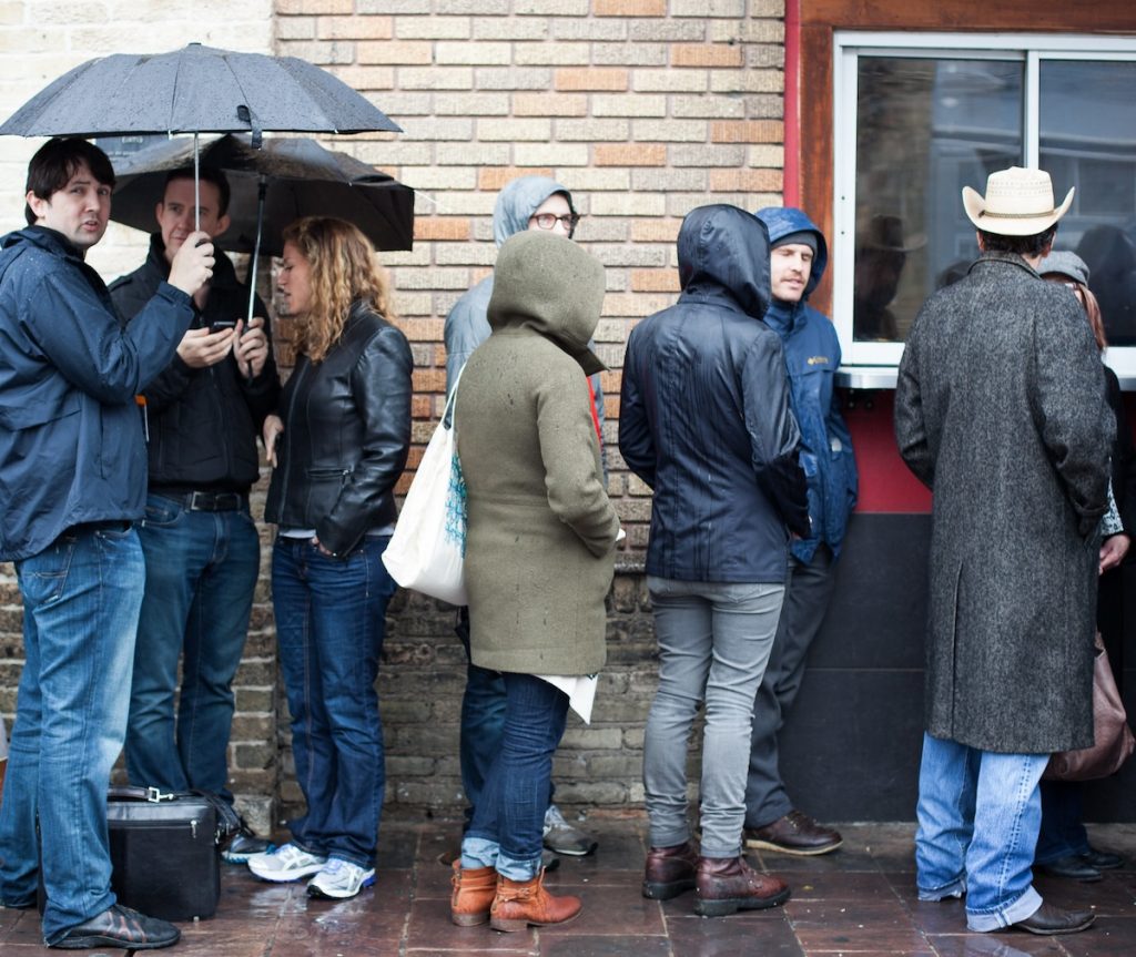 people waiting in line