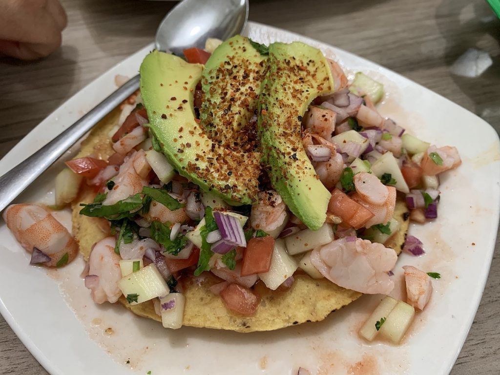 ceviche with avocado and shrimp