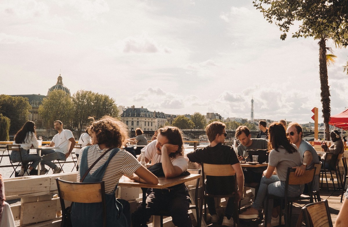 A Parisian terrace near Eiffel Tower