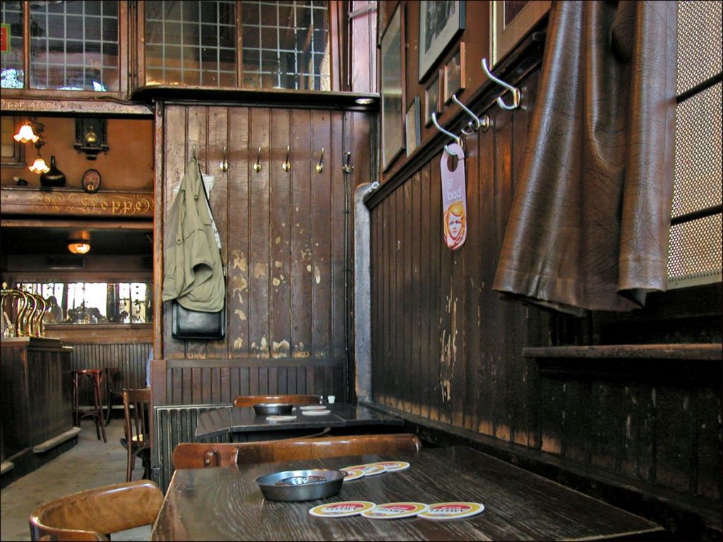 Inside a Dutch brown cafe in Amsterdam. 