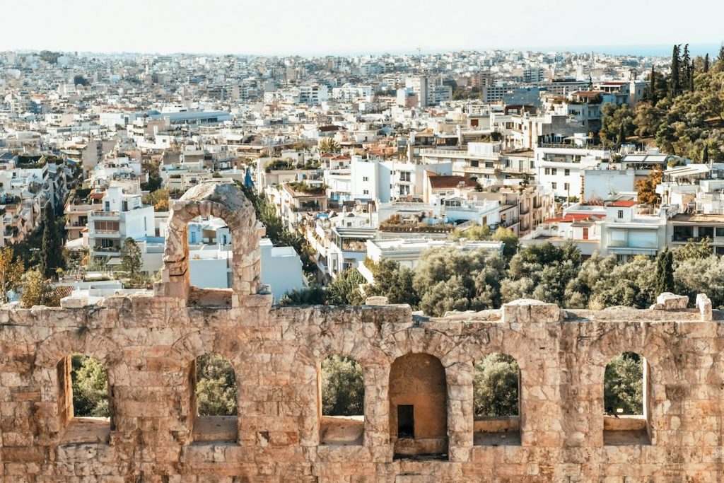 aerial view of athens