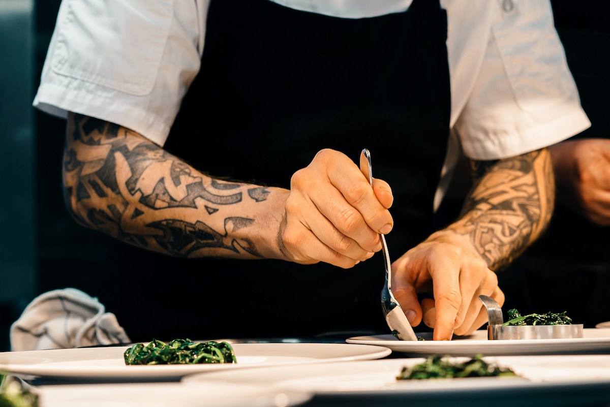 Chef preparing a dish 