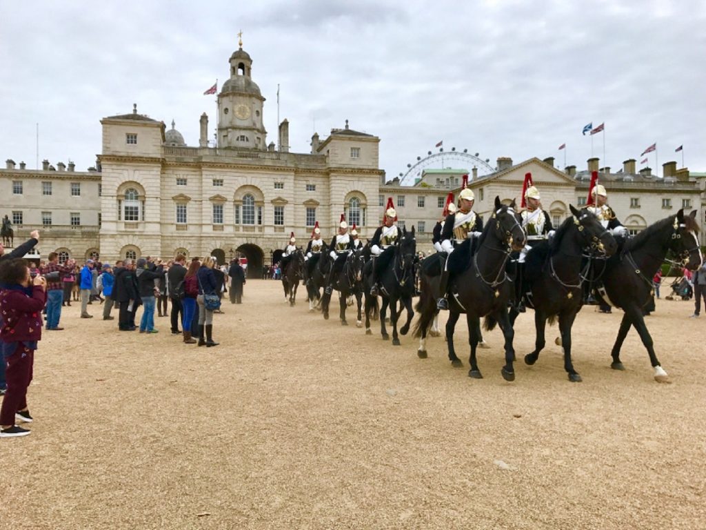 The Changing of the Guard is a good way to relax outdoors after checking out London's museums.